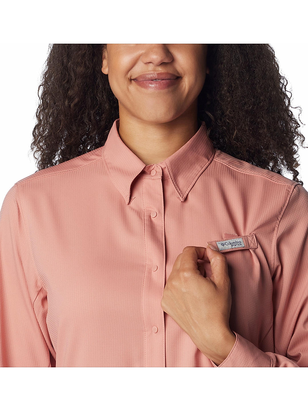 Columbia Womens Pink Omni-Wick Womens Tamiami II Long Sleeve Shirt