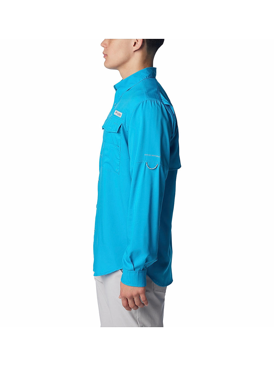 Columbia Mens Blue Omni-Shield Blood and Guts IV  Long Sleeve Shirt