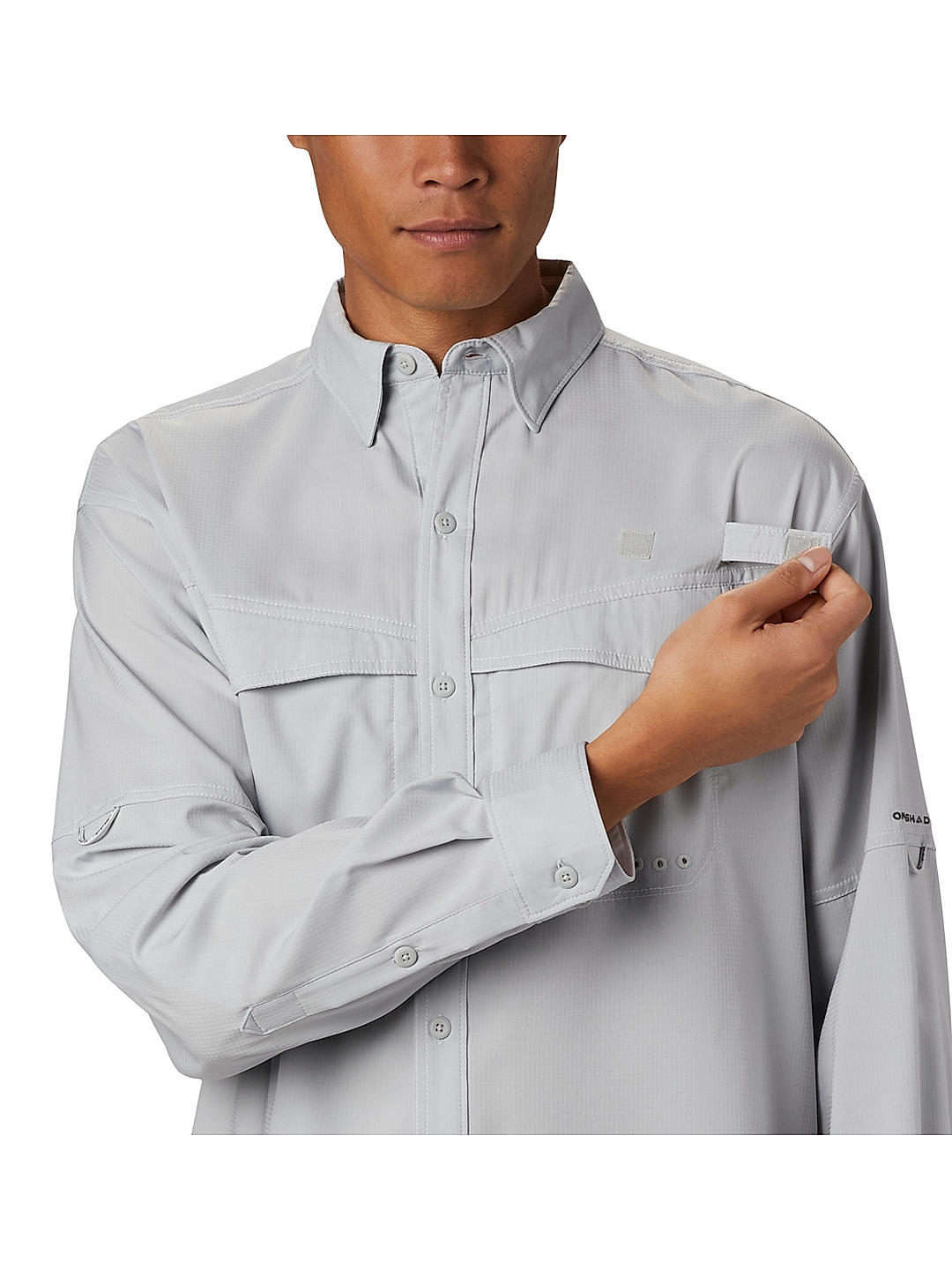 Columbia Mens Grey Omni-Wick Low Drag Offshore Long Sleeve Shirt