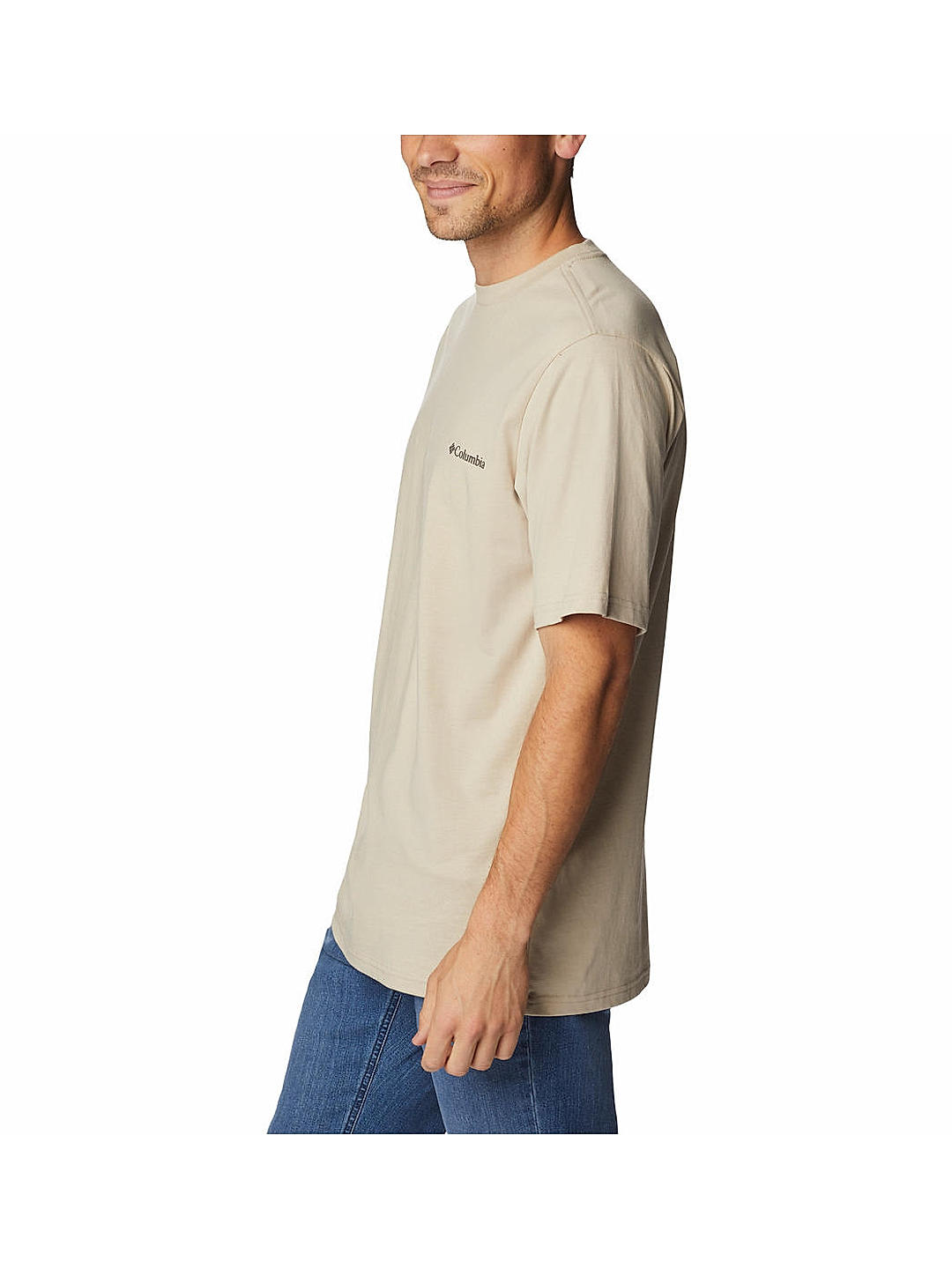 Columbia Mens Beige CSC Basic Logo Short Sleeve Tshirt
