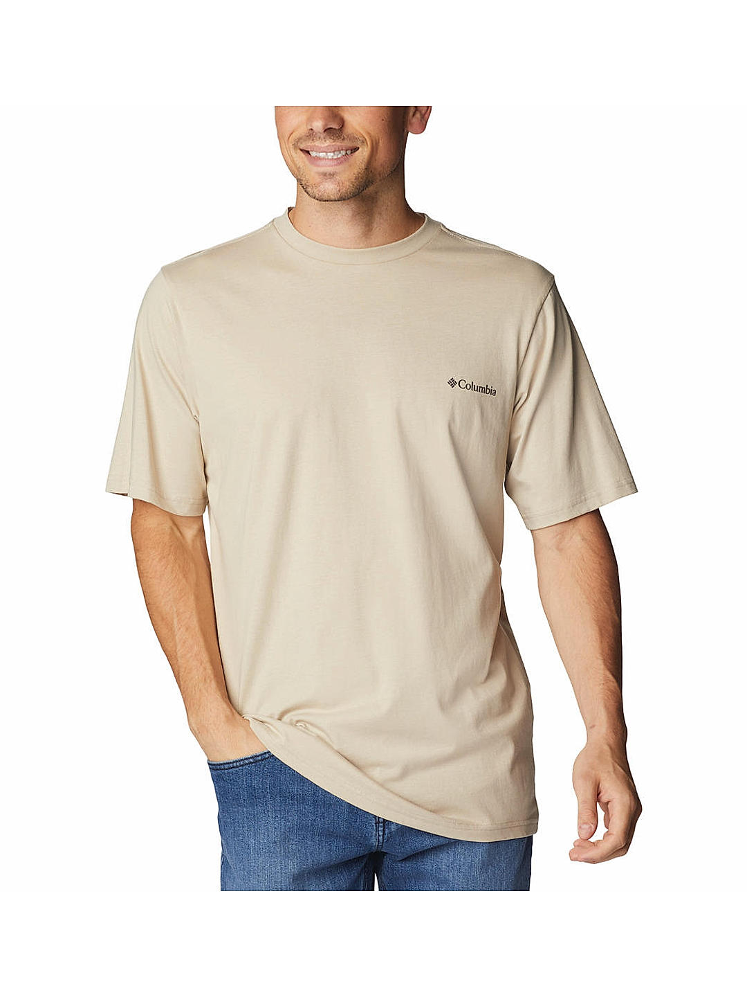 Columbia Mens Beige CSC Basic Logo Short Sleeve Tshirt