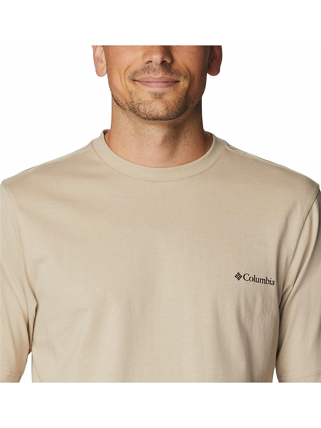 Columbia Mens Beige CSC Basic Logo Short Sleeve Tshirt