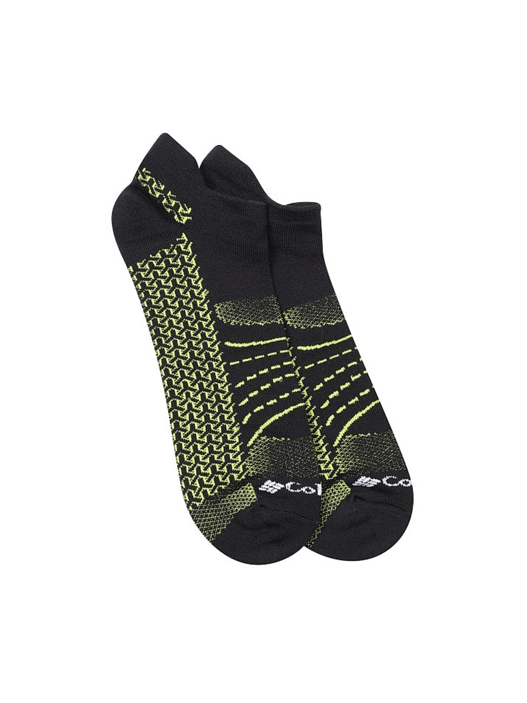 Columbia Men Black Mapped Brr No-Show Lightweight Socks (Pack of 2) (Not Returnable)