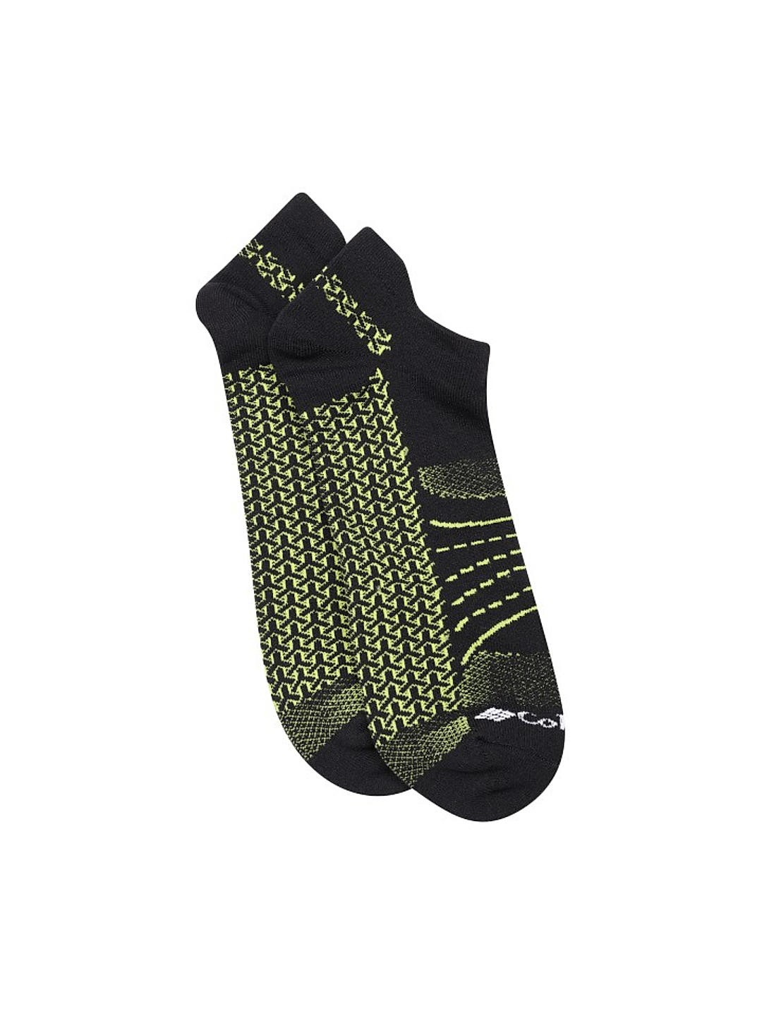 Columbia Men Black Mapped Brr No-Show Lightweight Socks (Pack of 2) (Not Returnable)