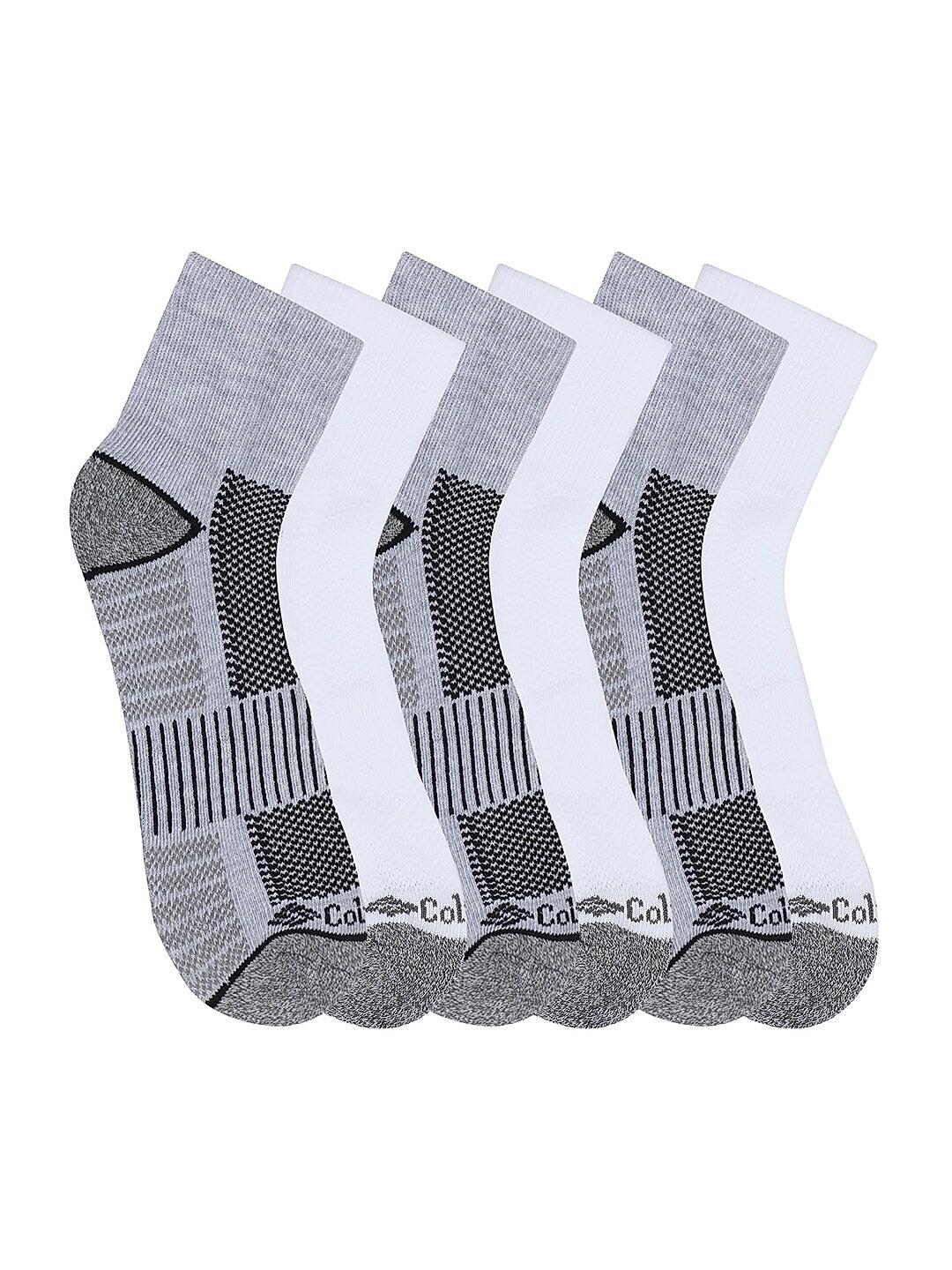 Columbia Men Grey Socks Mn Ns/Piq Ftbed (Pair of 6) (Not Returnable)