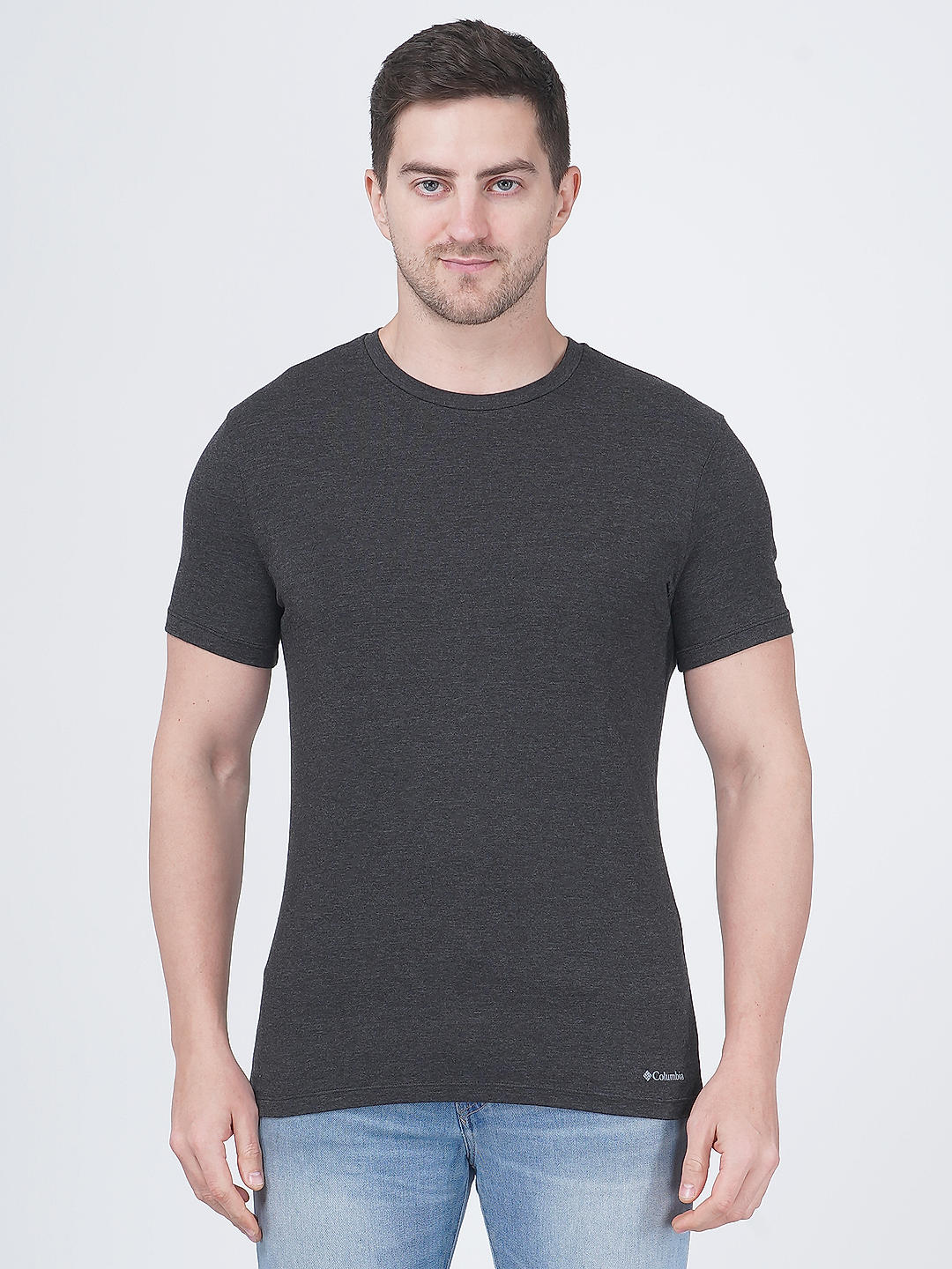 Columbia Men Black Cotton/Stretch Crew-Neck Tshirts Pack of 3 (Not Returnable)