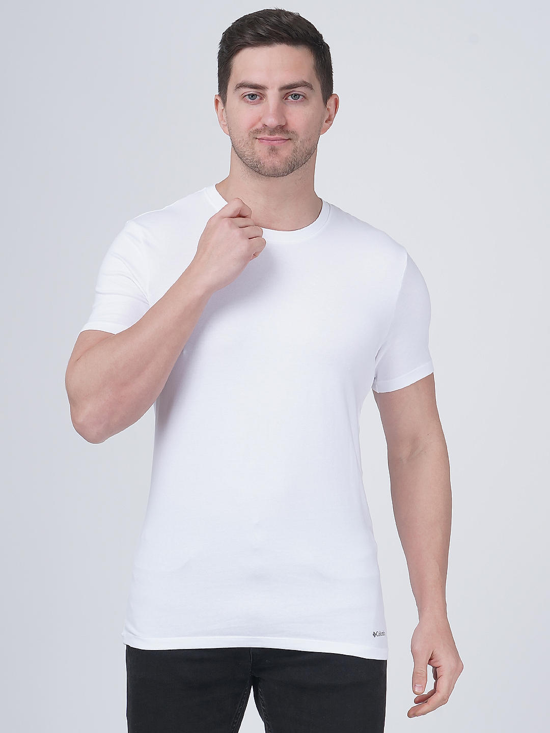 Columbia Men Black Cotton/Stretch Crew-Neck Tshirts Pack of 3 (Not Returnable)