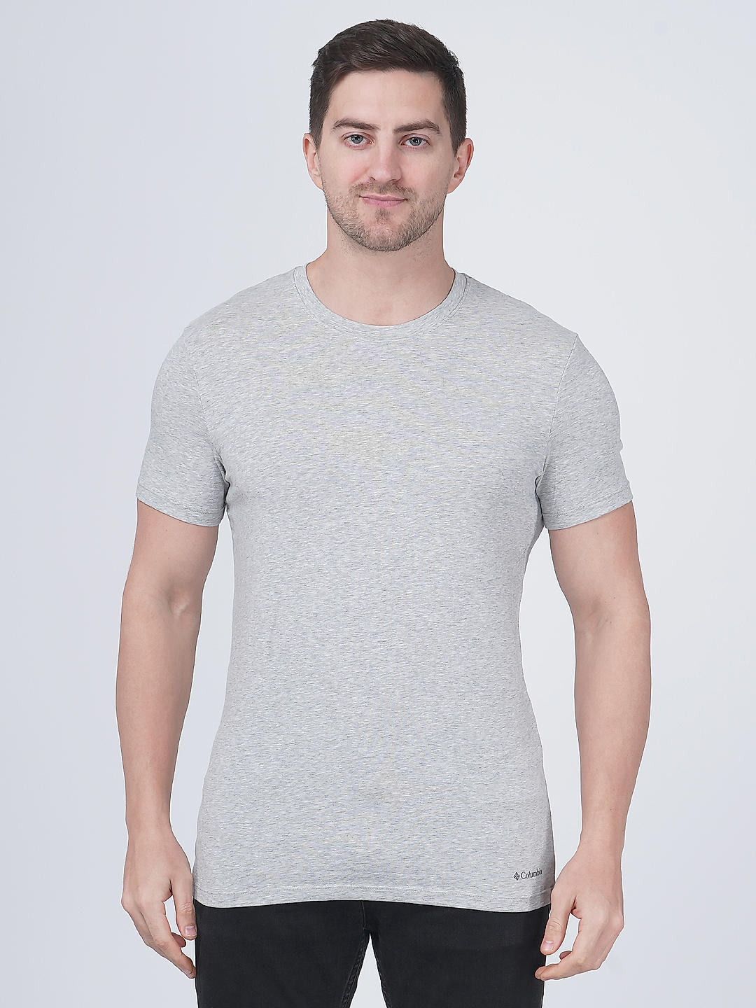 Columbia Men Black Cotton/Stretch Crew-Neck Tshirts Pack of 3 (Not Returnable)