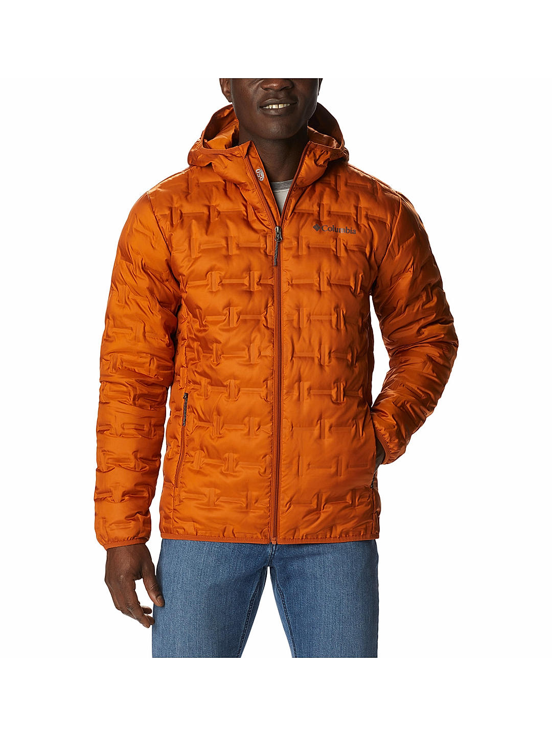 Buy Orange Delta Ridge Down Hooded Jacket for Men Online at Columbia Sportswear 488278