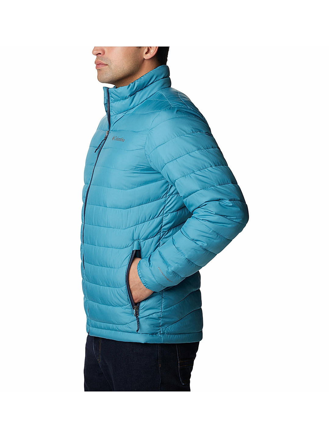 Columbia Mens Blue Omni-Heat Reflective Powder Lite Jacket