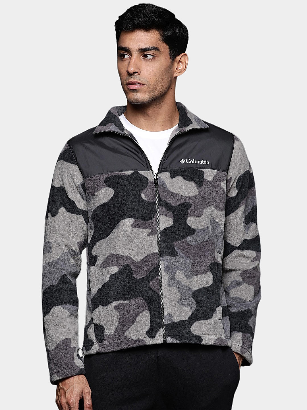 Columbia camo fleece zip up shop