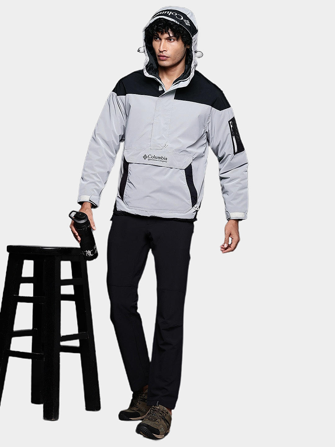Columbia grey challenger pullover jacket shop
