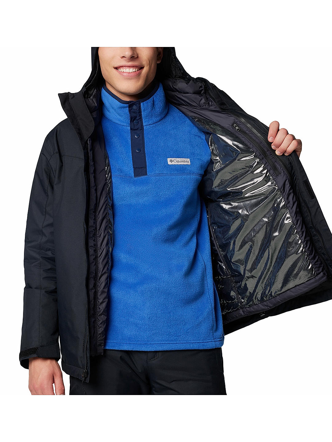 Columbia Mens Black Omni-Heat Reflective Whirlibird V Interchange Jacket