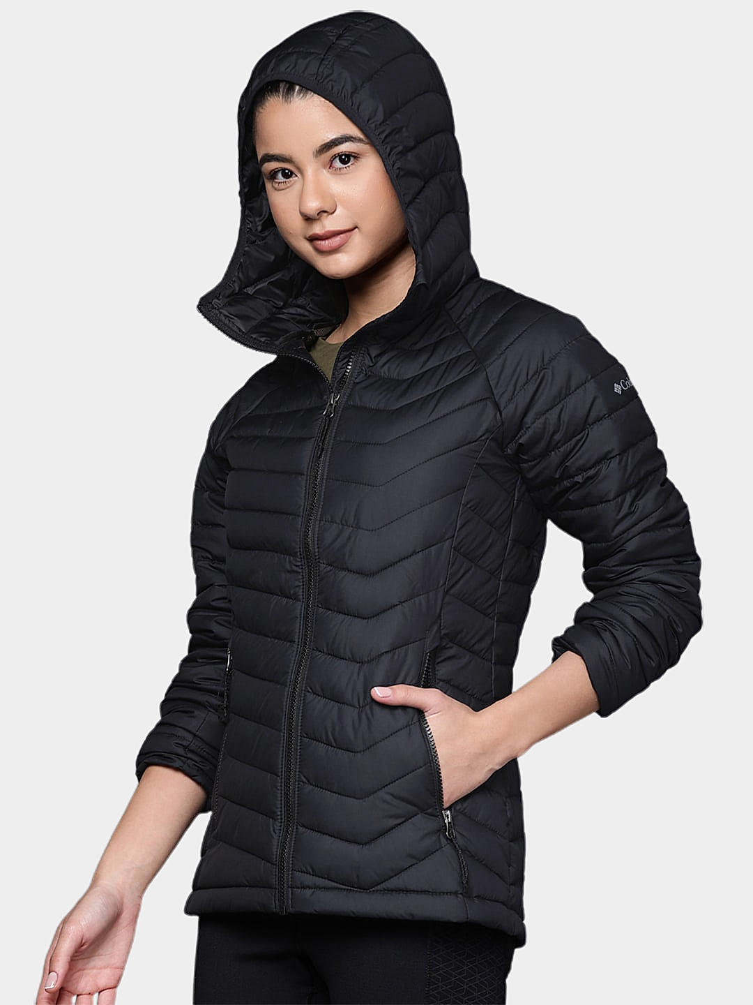Columbia Womens Black Omni-Heat Reflective Powder Lite Jacket