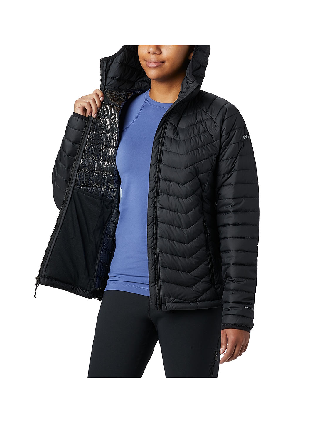 Columbia Womens Black Omni-Heat Reflective Powder Lite Jacket