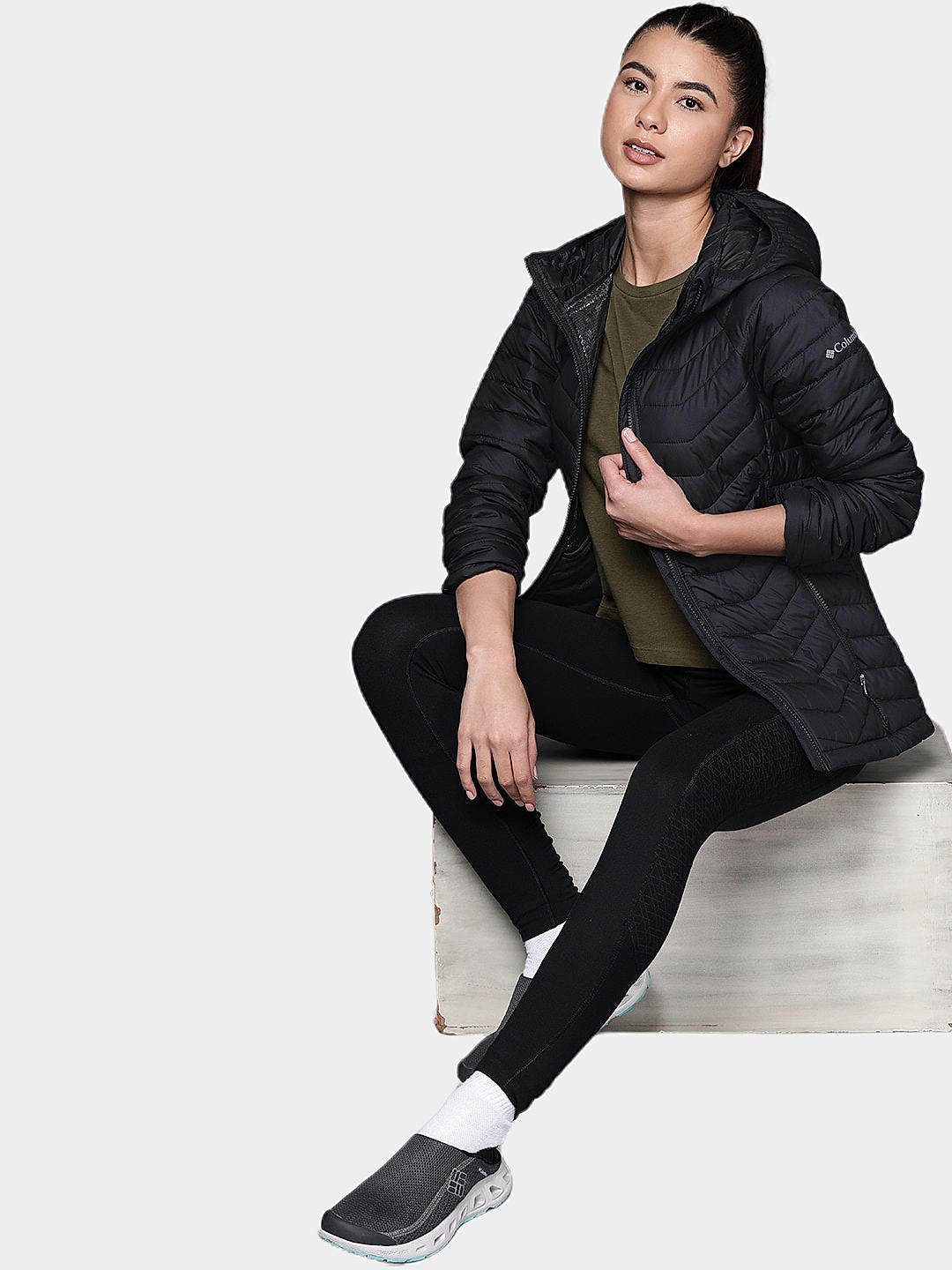Columbia Womens Black Omni-Heat Reflective Powder Lite Jacket
