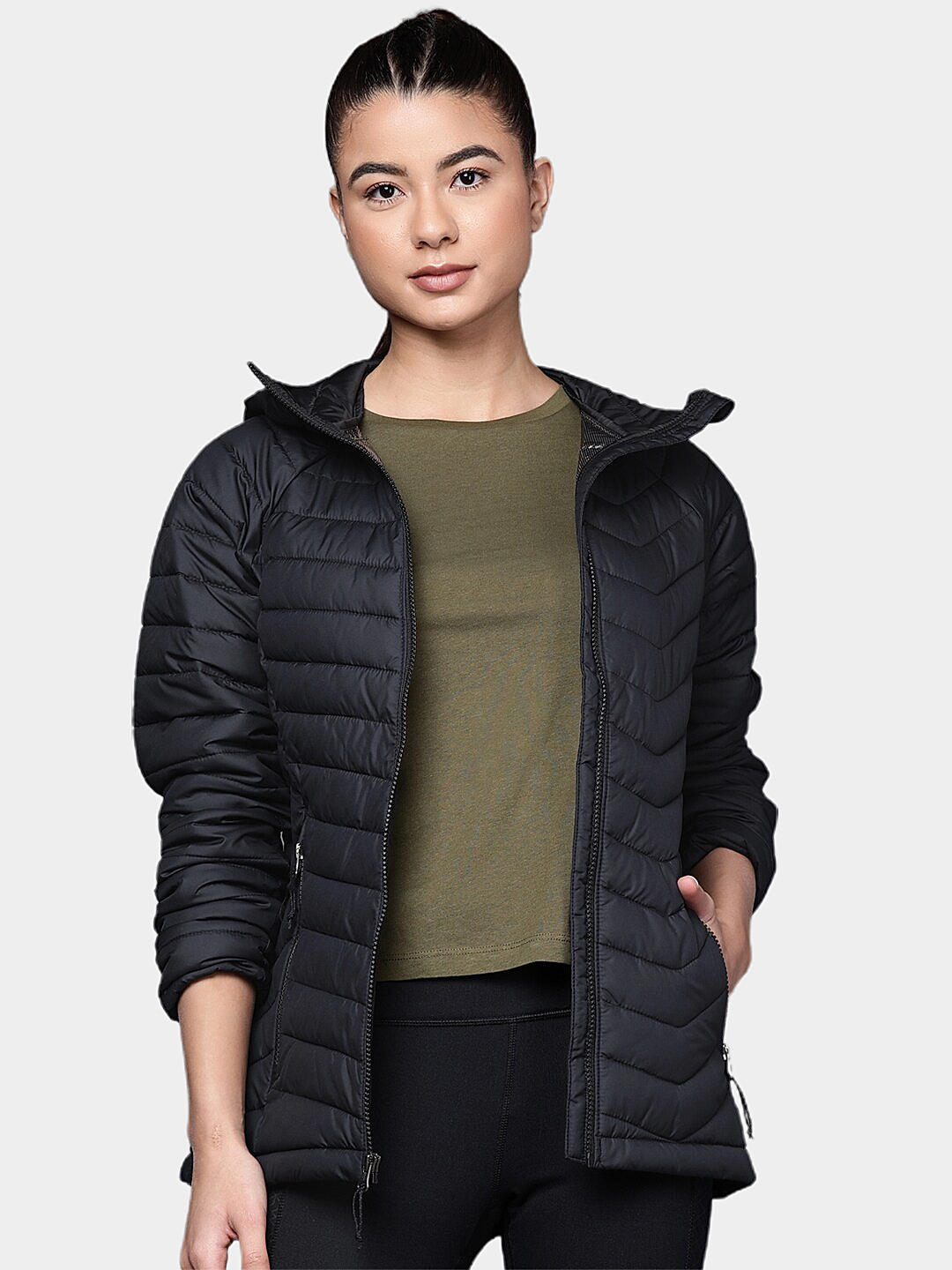 Columbia Womens Black Omni-Heat Reflective Powder Lite Jacket