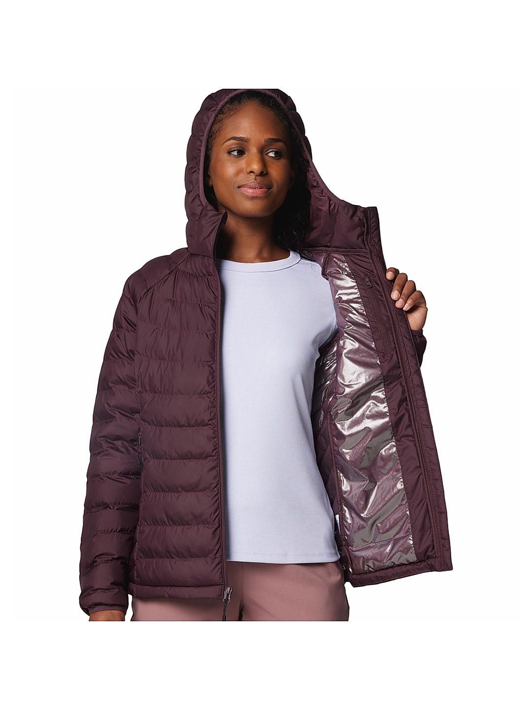 Buy Maroon Omni Heat Reflective Powder Lite II Jacket for Women Online at Columbia 538490