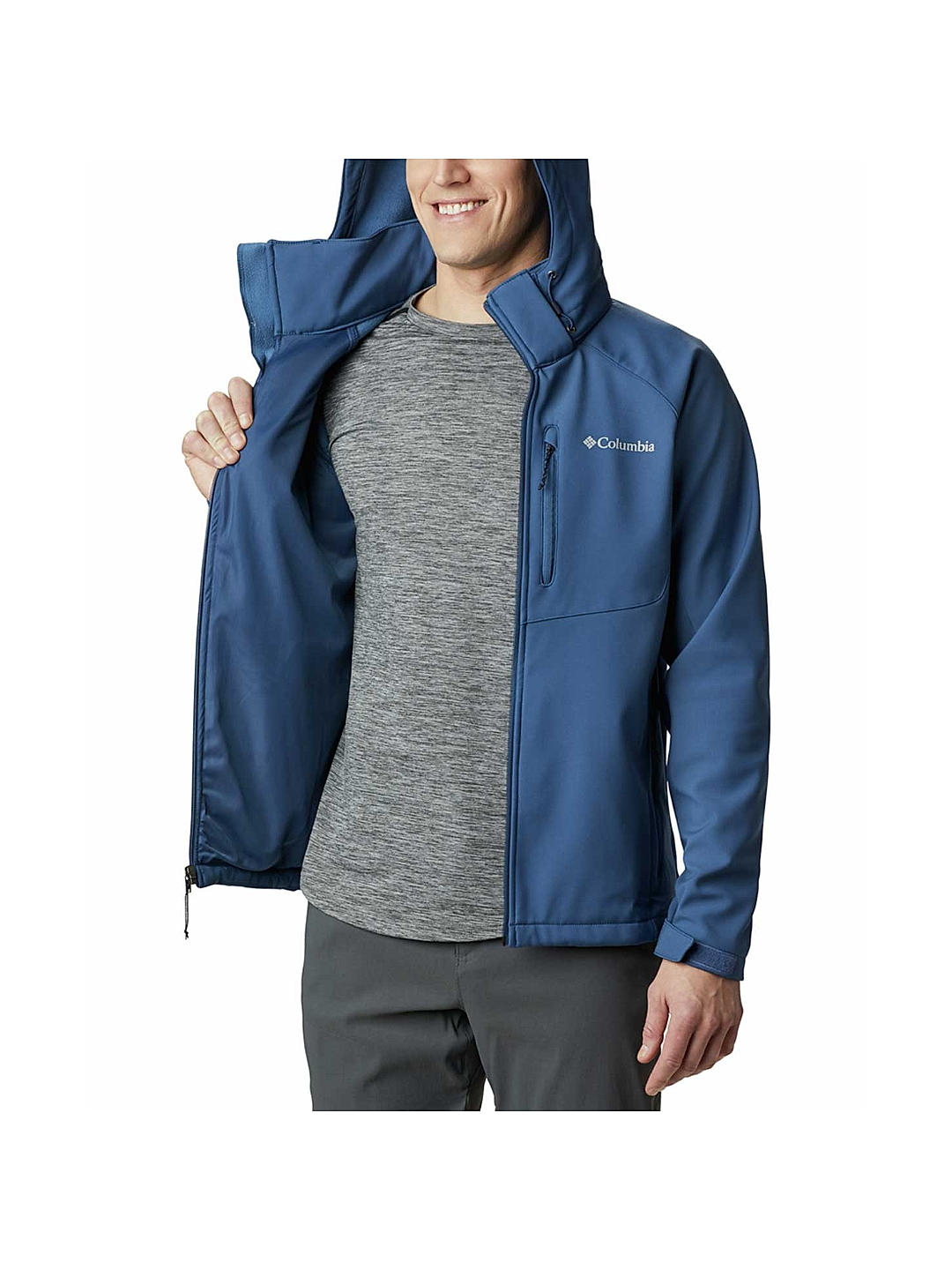 Columbia Mens Blue  Cascade Ridge II Softshell Water and Wind Resistant Jacket