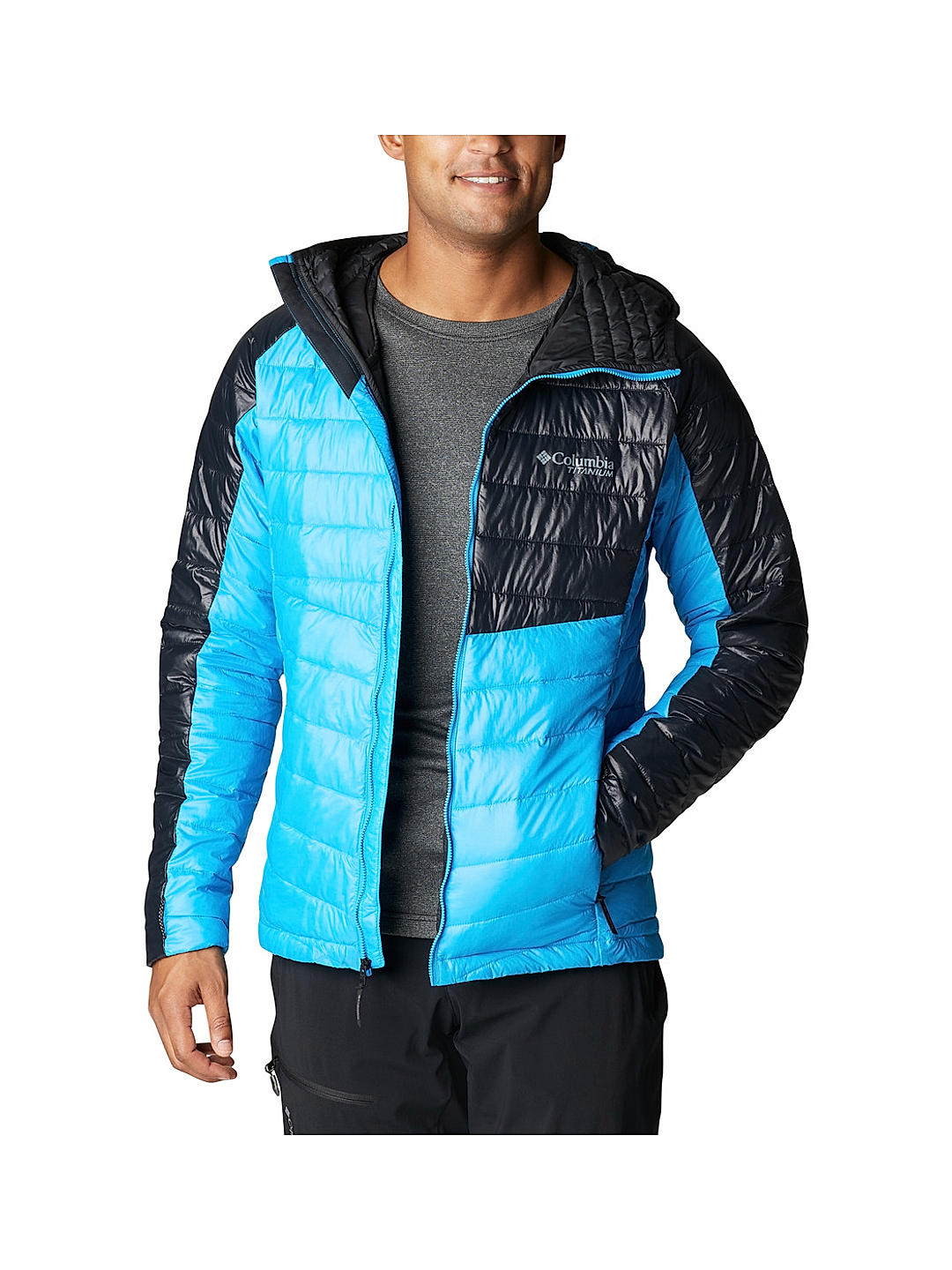 Buy Blue Platinum Peak Hooded Jacket for Men Online at