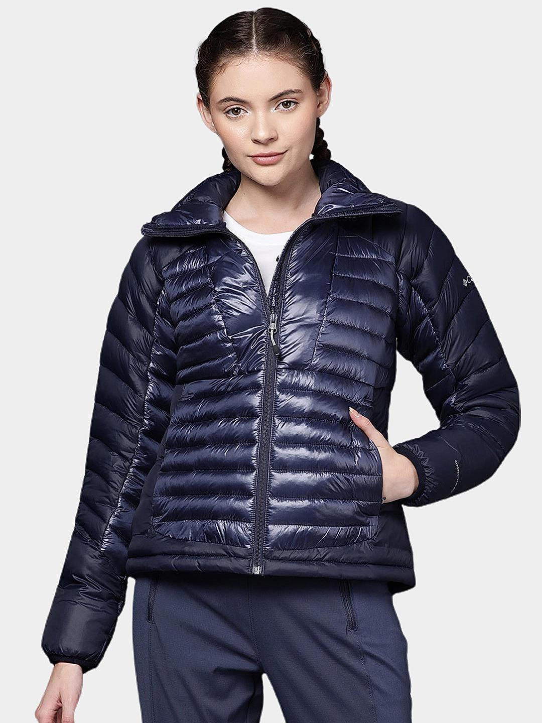Navy blue columbia jacket womens discount