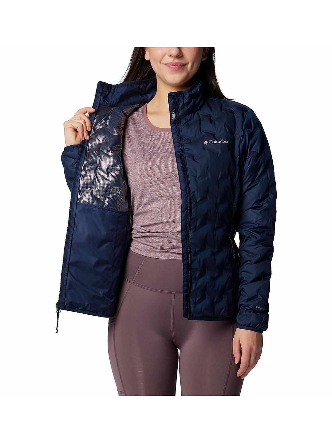 Columbia Womens Navy Omni-Heat Reflective Delta Ridge II Down Jacket