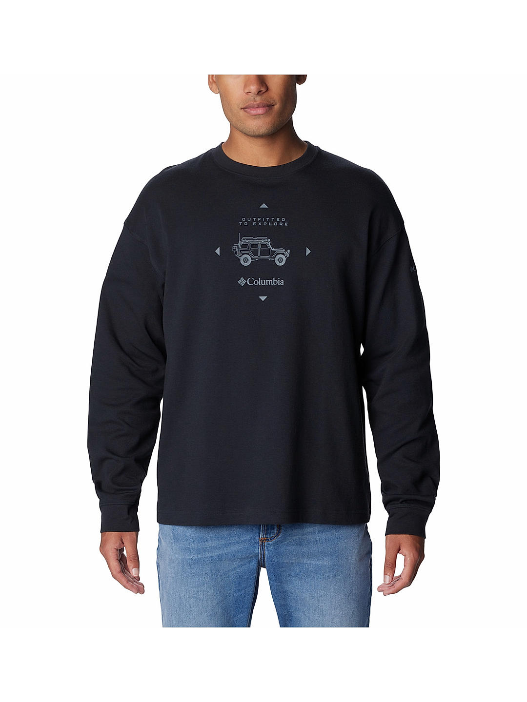 Columbia Mens Black UPF 50 Duxbery Relaxed Long Sleeve Tshirt