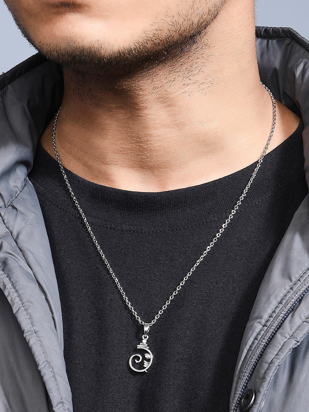 Buy Silver Plated Charm Men Necklace Best Price