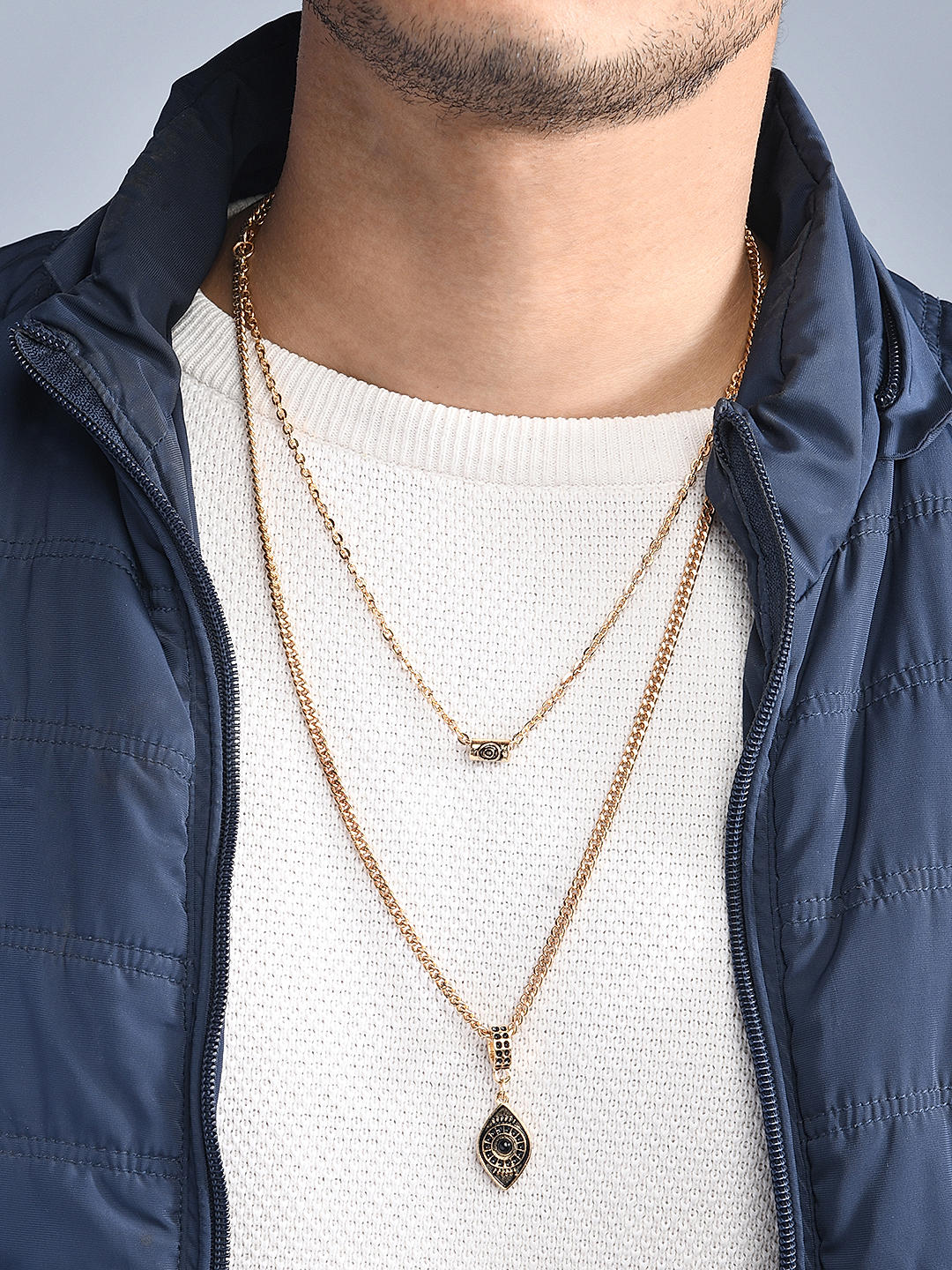 Mens double necklace 2025