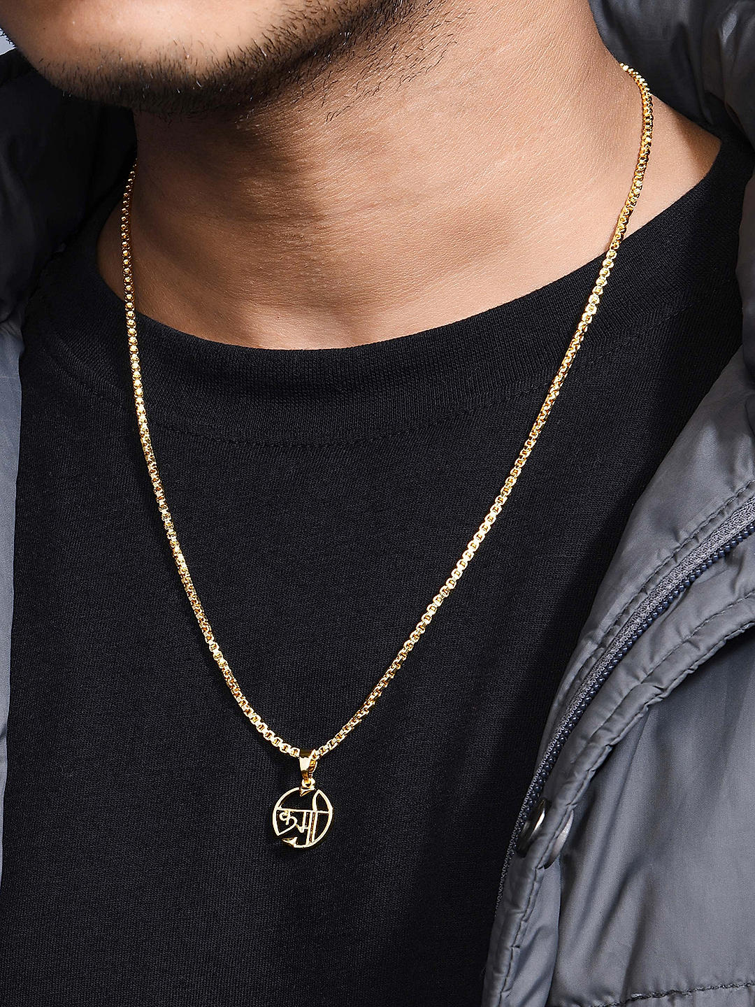 Buy Gold Plated Charm Karma Men Necklace Best Price