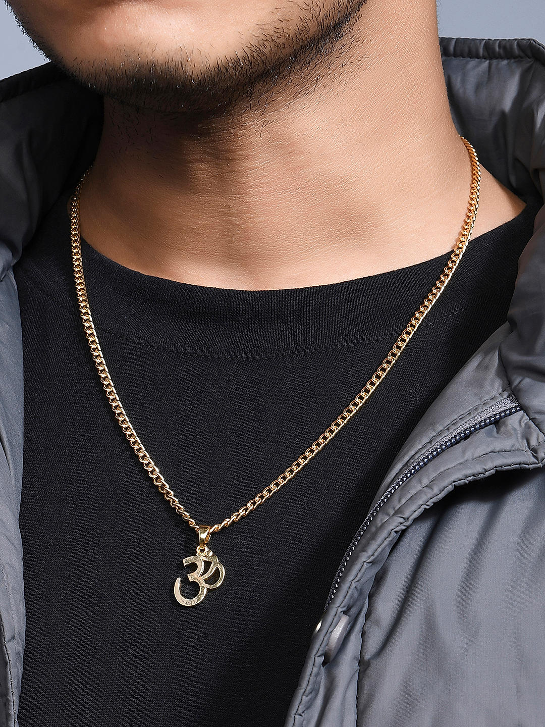 Mens gold charm necklace store