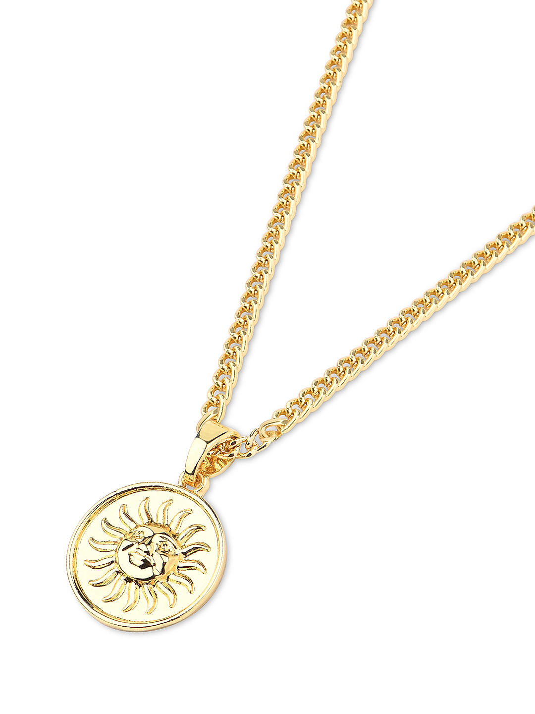 Buy Gold Plated Shining Sun Charm Men Necklace Best Price