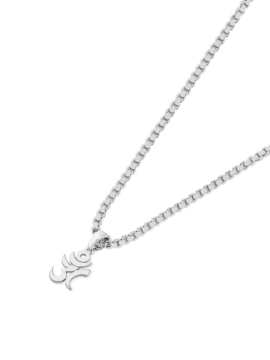 Buy Silver Plated OM Charm Men Necklace@ Best Price