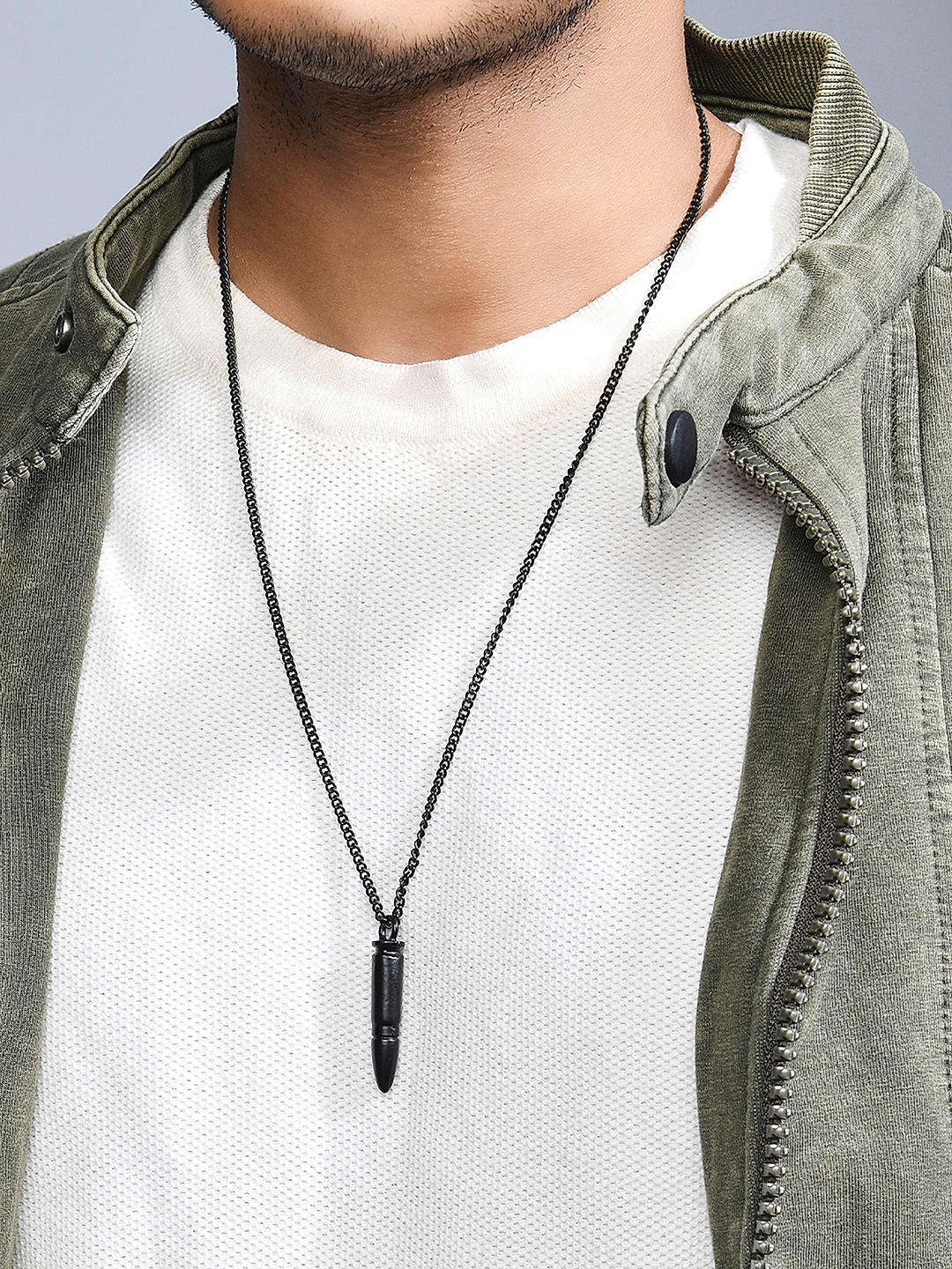 Engraved bullet necklace sales