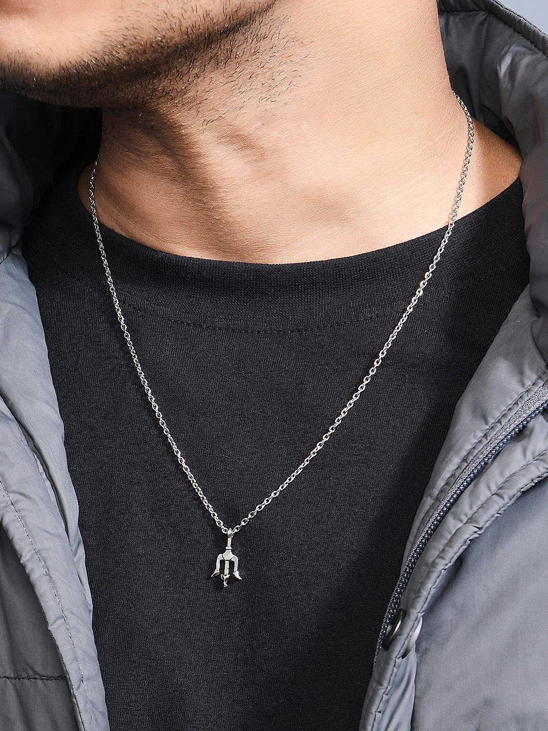 Buy Silver Plated Charm Men Necklace Best Price