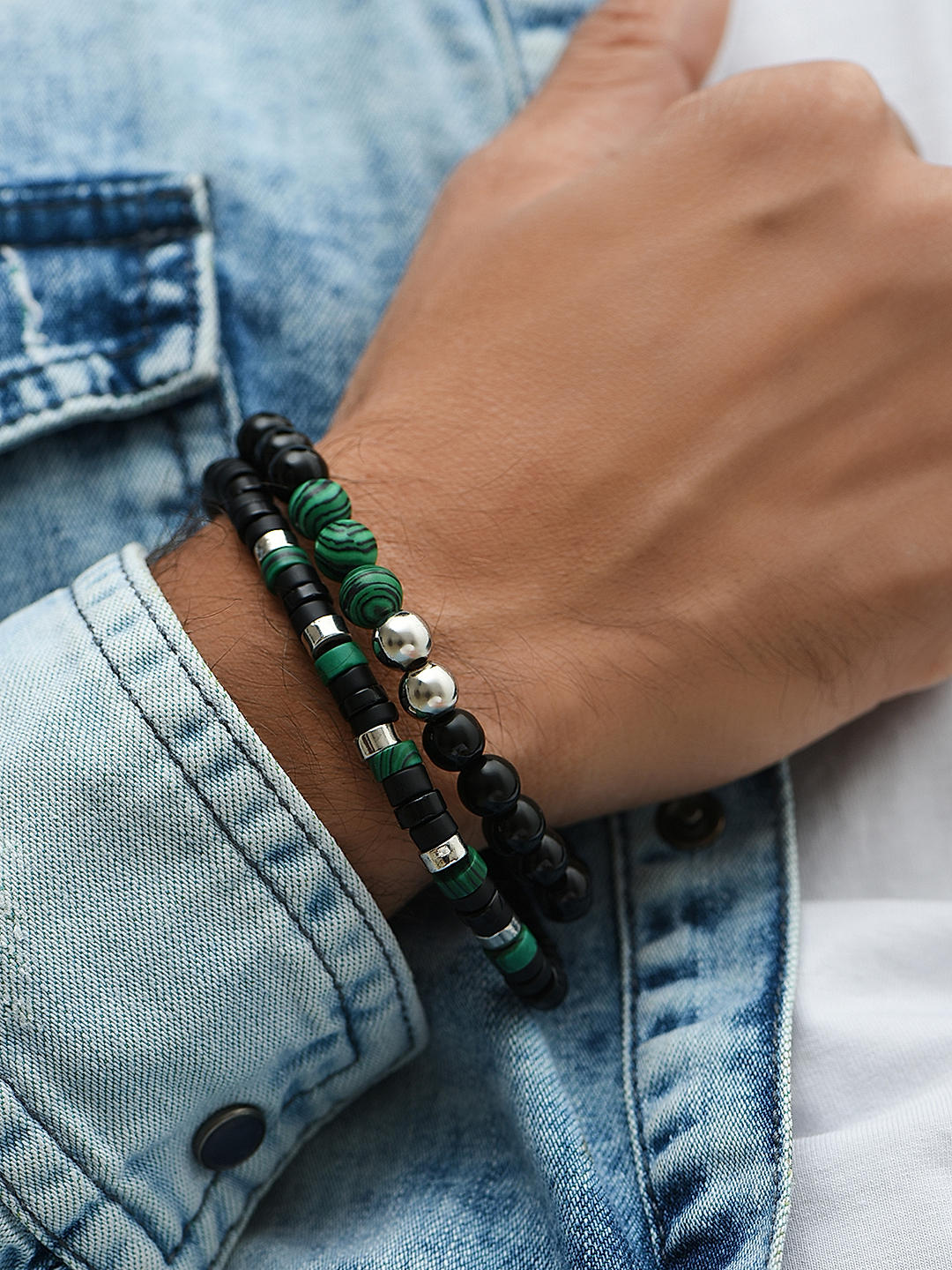Dark green bracelet sales