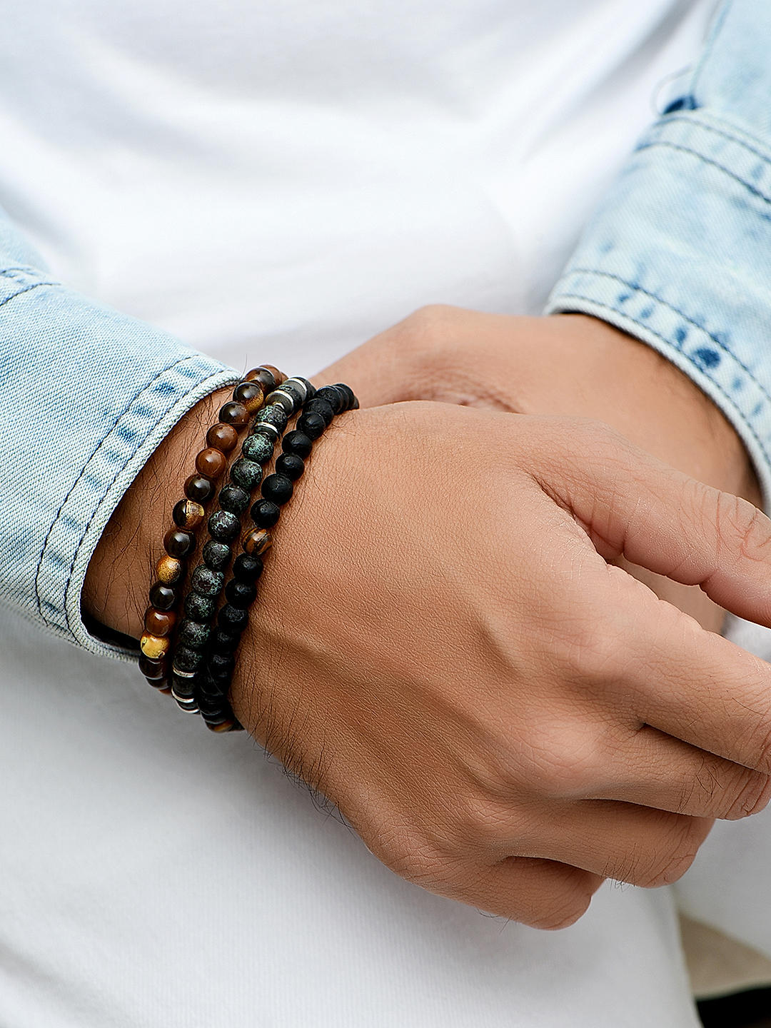 Mens adjustable beaded bracelets hotsell