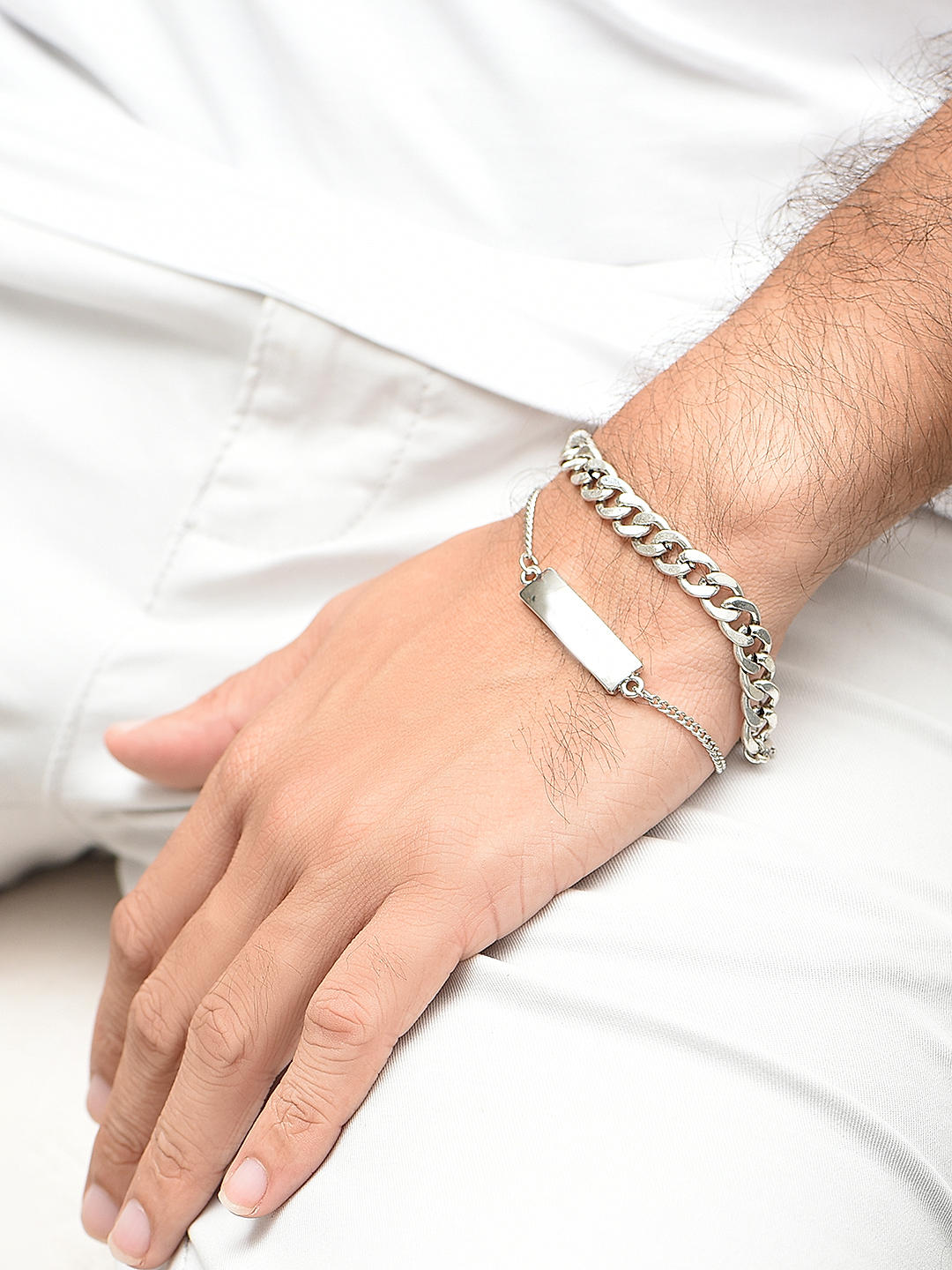 Silver bracelet set deals