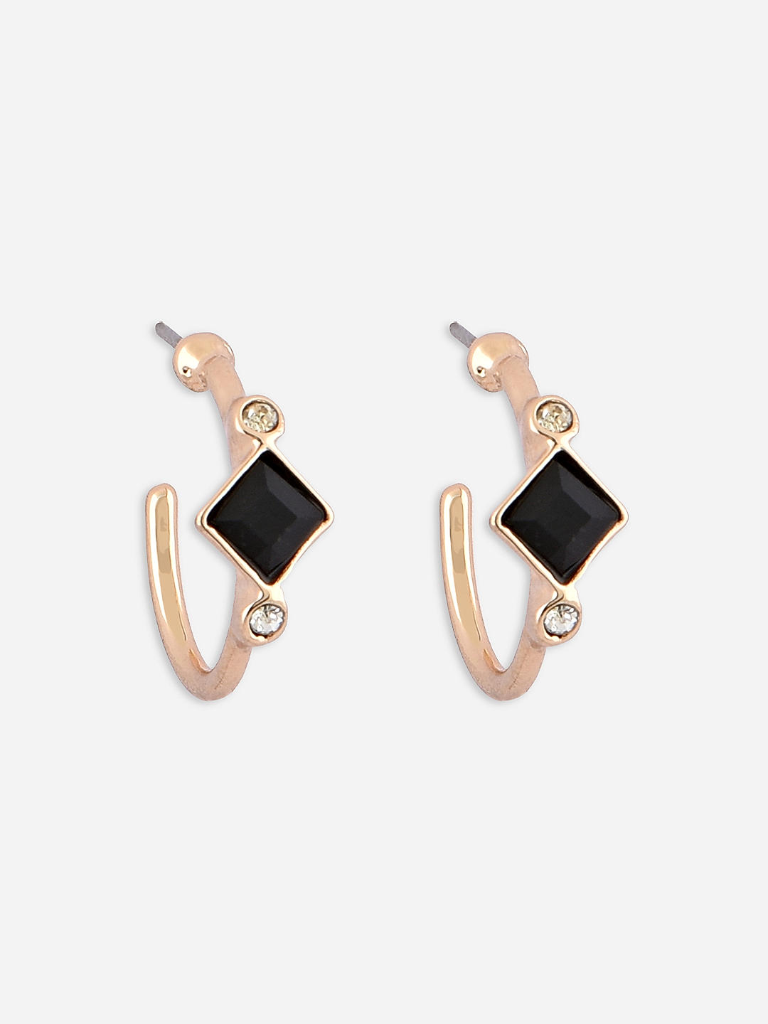 Black colour stone earrings store