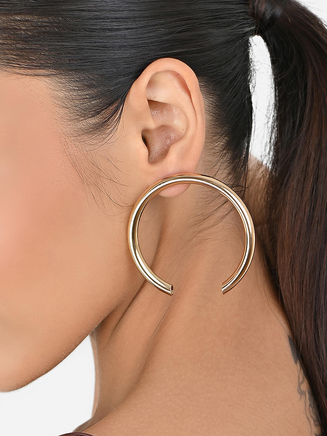 Shop by Toniq Golden Half Moon Drop Earrings for Women