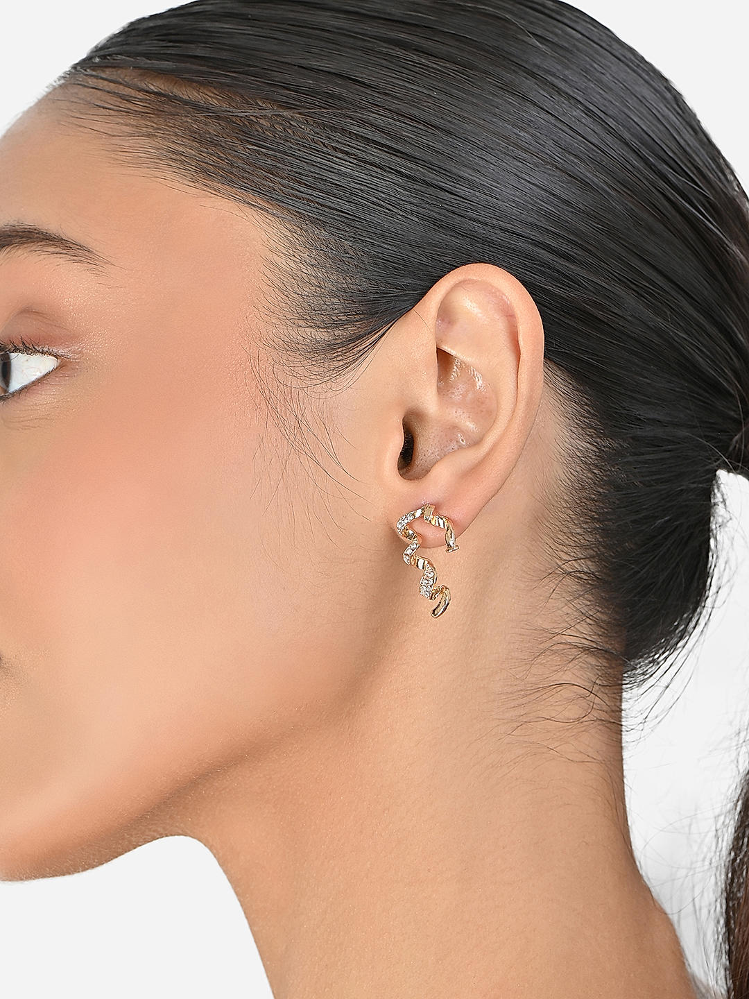 Shop by Toniq Golden Asymetric Shape Drop earrings for women