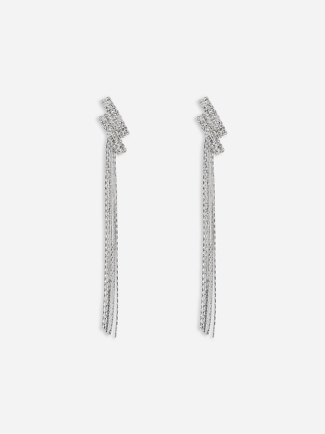 Silver party earrings on sale