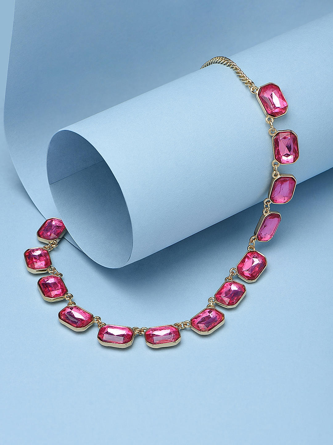 Hot pink choker necklace online
