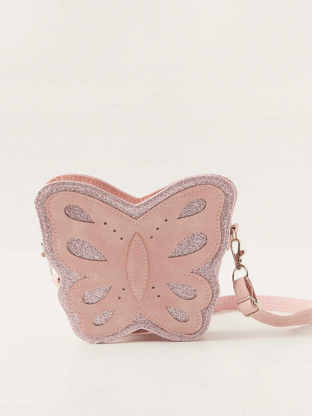 ToniQ Kids Baby Pink Butterfly Sling Bags For Kids Girls