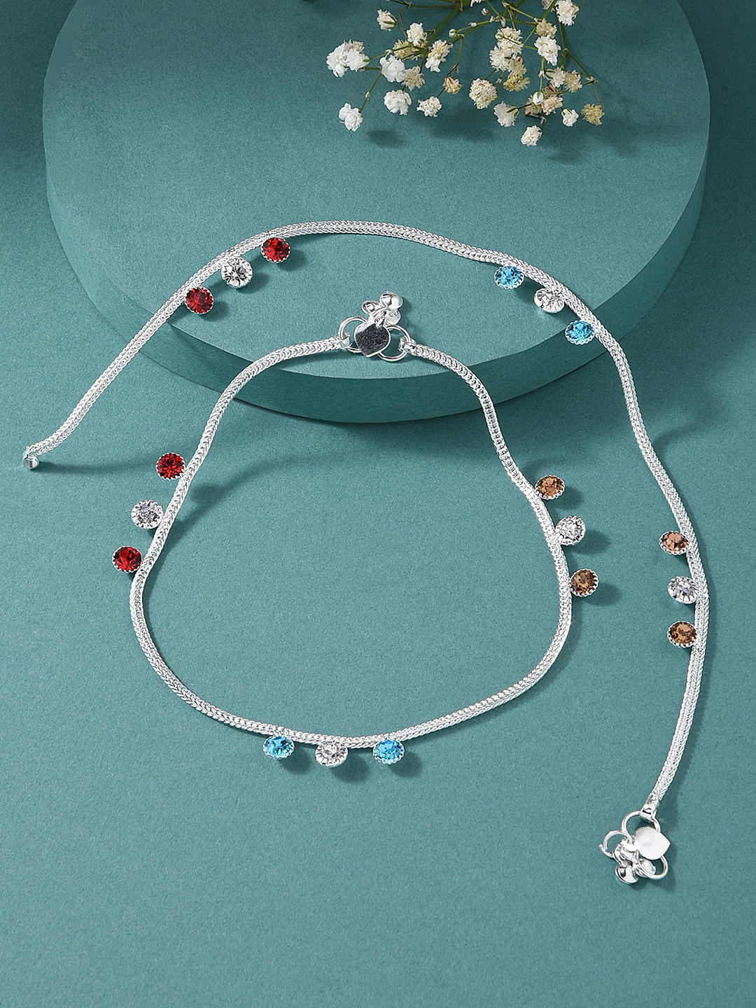 Silver plated anklets sale