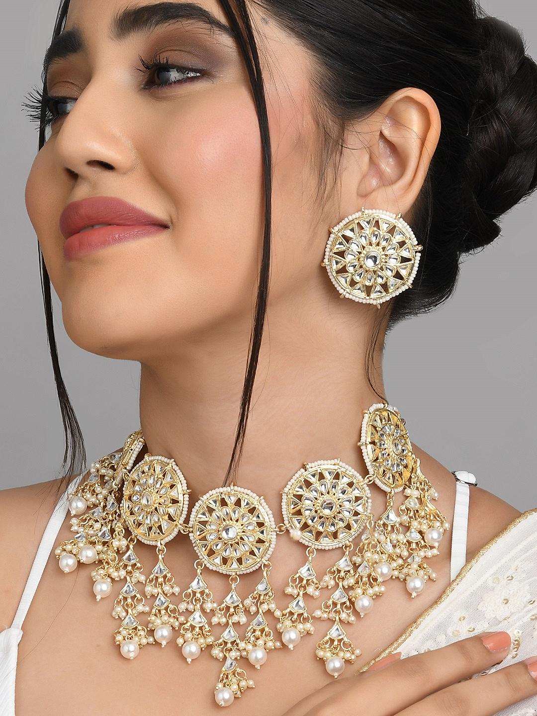 White pearl kundan set outlet