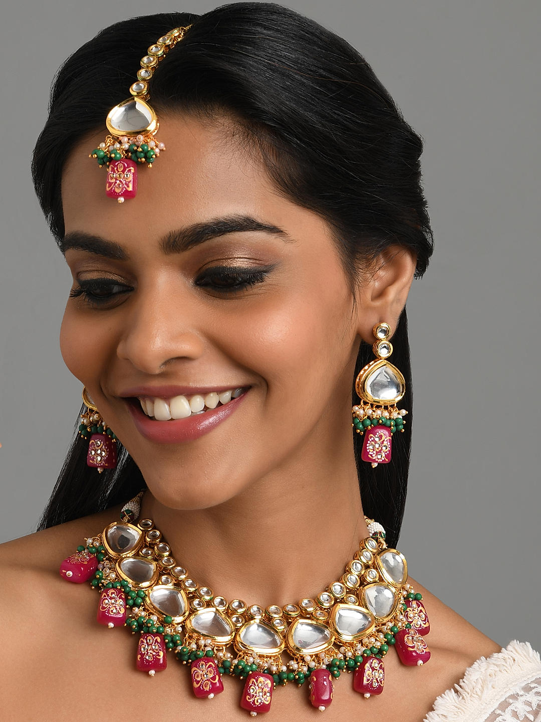 Bridal kundan jewellery set with price store