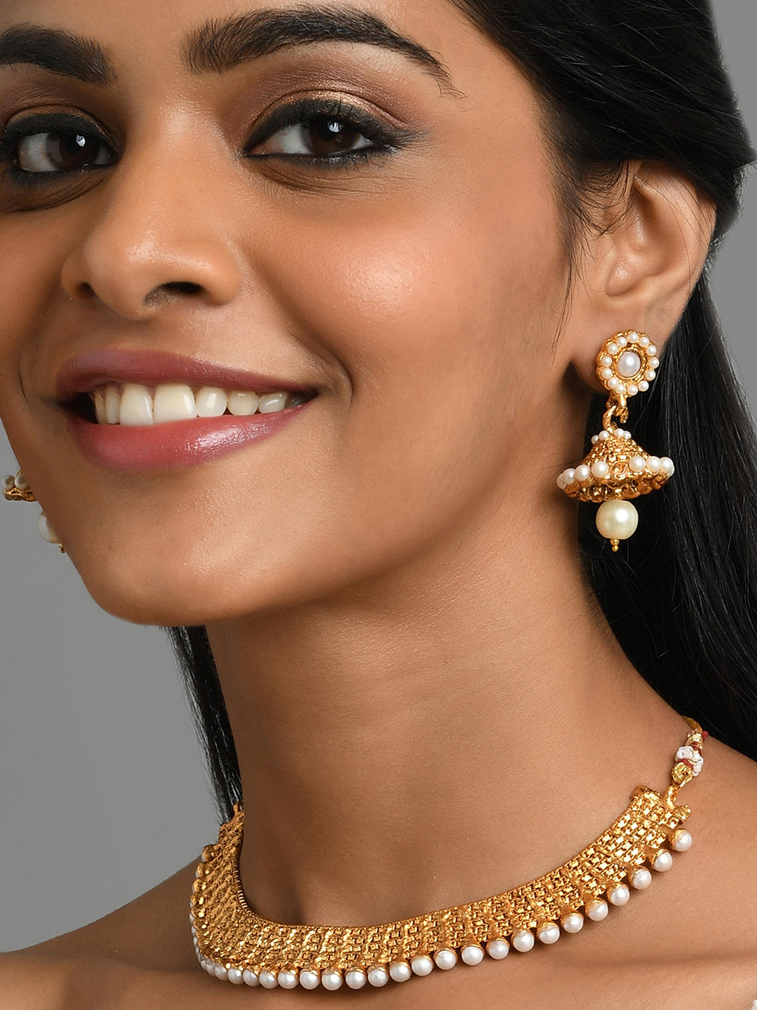 Buy Fida Beads Gold Temple Jewellery Set Best Price