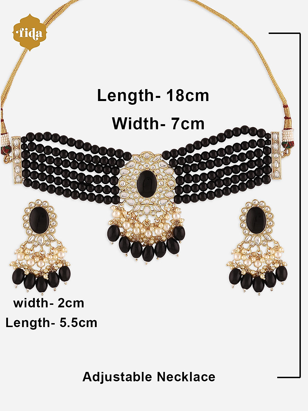 Black choker necklace set hot sale