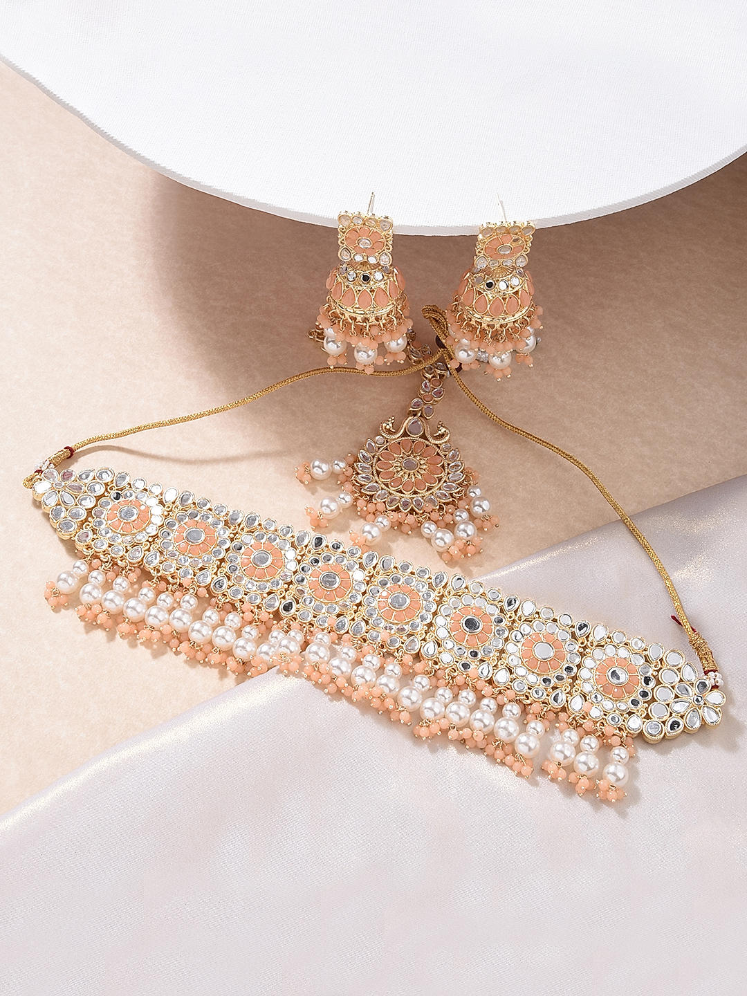 Peach jewellery set new arrivals